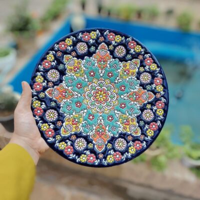 سبد و سینی حصیری دستبافت (سایز بزرگ)