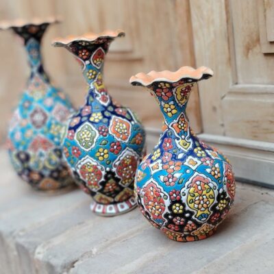گلابپاش سفالی میناکاری (جفت)